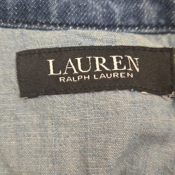 Lauren Ralph Lauren Plus Size One-Button Denim Blazer City Blue Wash Y2K NWT - Picture 11 of 14